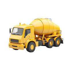 Naklejka premium A yellow concrete mixer truck, ideal for construction work.