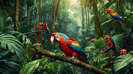 Obraz premium scarlet macaw parrot