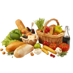 Groceries isolated on a transparent background