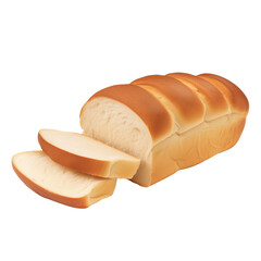 Sliced bread isolated on a transparent background