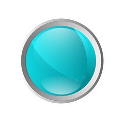 CYAN REALISTIC COLORED BUTTON
