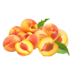 Peaches isolated on a transparent background