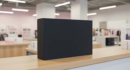 Fototapeta premium Black Box, Retail Display: Minimalist Product Shot AI Generated