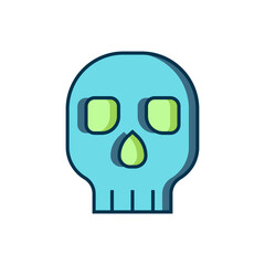 Filled outline Skull icon isolated on white background. Happy Halloween party. Flat filled outline style with shadow. Vector