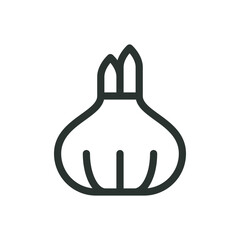 Onion line icon, onion bulb vector symbol with editable stroke
