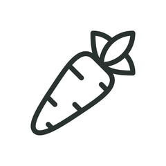 Carrot line icon, vegetable vector symbol with editable stroke