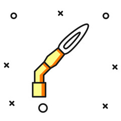 Filled outline Welding torch icon isolated on white background. Flat filled outline style with shadow. Vector