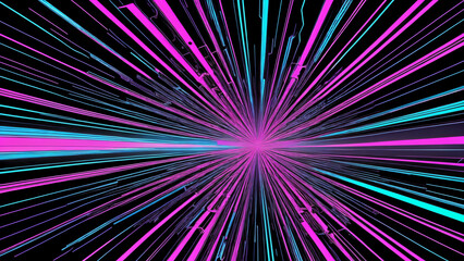 Futuristic Data Tunnel &ndash; Abstract Glowing Light Grid