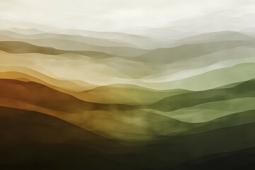 Abstract watercolor mountain range in muted earth tones.