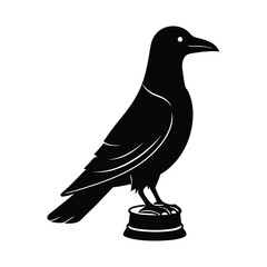 Rook Silhouette Vector Art Design and Black And White Rook Bird Vector Illustration