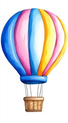 Obraz premium Pastel Watercolor Hot Air Balloon Illustration