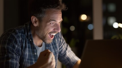 People feel excited when looking on computer