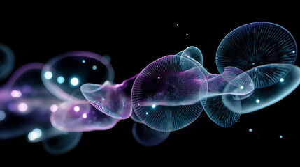 Bioluminescent Microorganisms in an Abstract Design