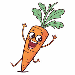 Carrot Flexing Tiny Muscles with Strong Root Energy Bubble Text – Fun and Bold Vegetable