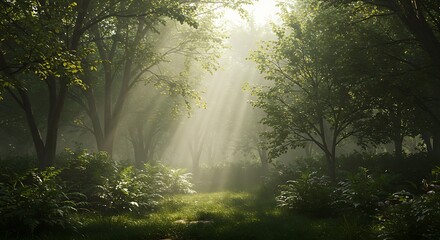 Fototapeta premium Sunlit Sanctuary AI Generated