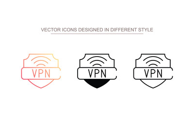 VPN icon design with white background stock illustration