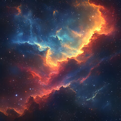 Beautiful colorful outer space nebula starscape high resolution picture