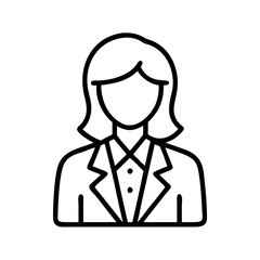 Business woman avatar vector illustration professional female in suit outline icon design 90 chars