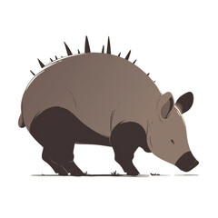 Spiky armadillo exploring nature in a calm environment artistic illustration