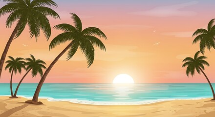 Obraz premium Sunset's Embrace AI Generated