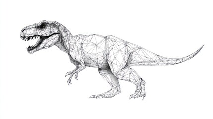 Wireframe T-Rex Silhouette