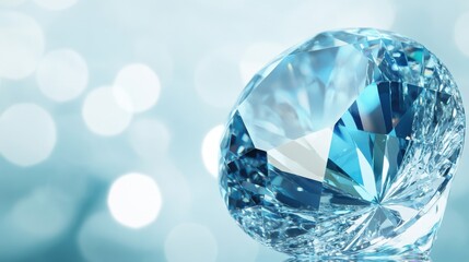 Blue diamond sparkles bright