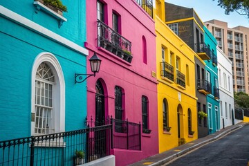 Naklejka premium Use vibrant colors like cyan, magenta, yellow, and black for contrast.