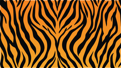 Vector tiger print or skin texture. Abstract black tiger stripes repeated seamless pattern for fashion and textile. Jungle safari animal print