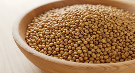 Fototapeta premium Serving of Dried Beans in Natural Wooden Bowl Close Up