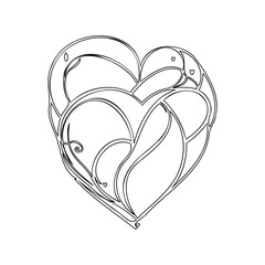 Complex Heart Outline Design with Elegant Style
