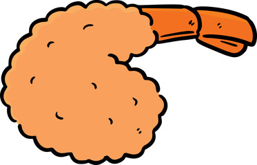 Illustration of fried shrimp
