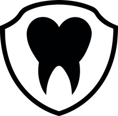 dentistry tooth logo, outline tooth icon vector
