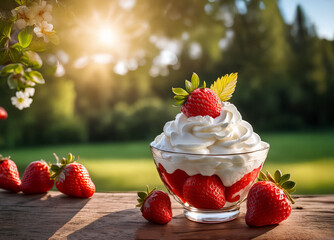 coupe de fraises à la chantilly