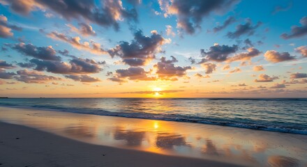 Fototapeta premium Sunset's Embrace AI Generated