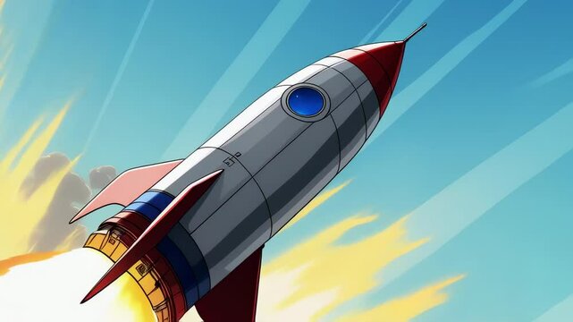 anime rocket taking of
