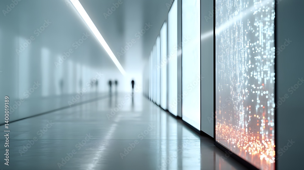 Poster a futuristic ai lab showcasing advanced neural network visualization, large language model optimizin