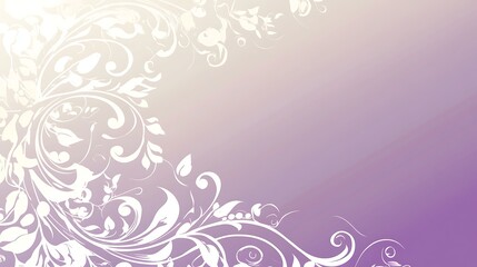Elegant White Floral Design On Lavender Background