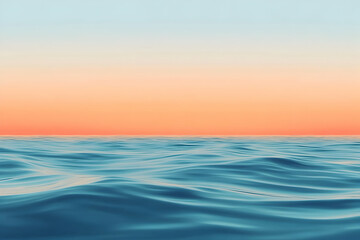 Fototapeta premium Serene ocean vista at sunset.