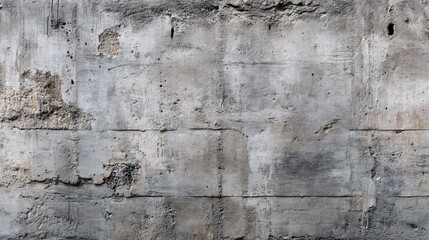 Distressed, weathered concrete wall with cracks, holes, and textural details