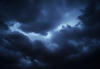 Dark Storm Clouds Gathering in a Dramatic Sky with Eerie Light Highlighting the Scene