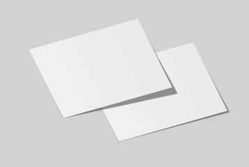 Realistic blank A4 format paper flyer mockup with shadow isolated. Sheet design template for presentation poster, newspaper, flyer, brochure, flier, business card, card, postcard, letter or invitation