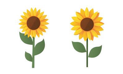 Naklejka premium Decorative sunflower clipart artwork nature scene vibrant colors digital design floral elements,isolated,transparent background,cut out