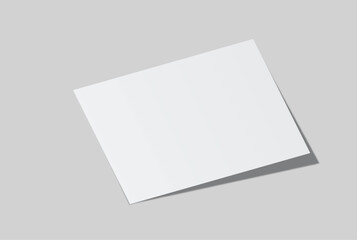 Realistic blank A4 format paper flyer mockup with shadow isolated. Sheet design template for presentation poster, newspaper, flyer, brochure, flier, business card, card, postcard, letter or invitation