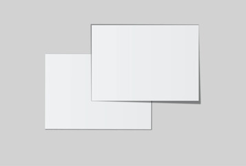 Realistic blank A4 format paper flyer mockup with shadow isolated. Sheet design template for presentation poster, newspaper, flyer, brochure, flier, business card, card, postcard, letter or invitation