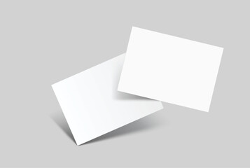 Realistic blank A4 format paper flyer mockup with shadow isolated. Sheet design template for presentation poster, newspaper, flyer, brochure, flier, business card, card, postcard, letter or invitation