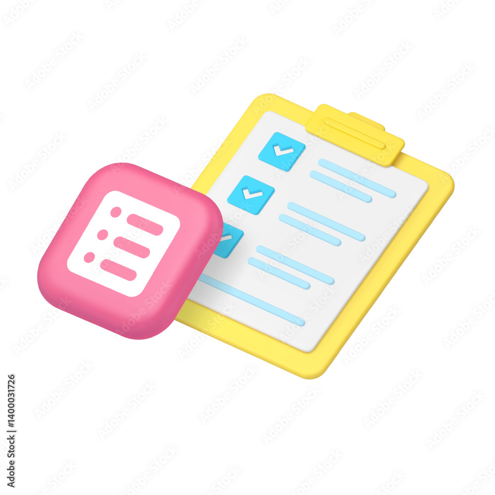 Poster to do list time management planning efficiency and productivity organizing 3d icon realistic vector 