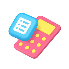 Financial budget balance planning calculation accounting analyzing 3d icon realistic vector illustration. Accountant finance banking money checking control tax expenses earnings wealth profit