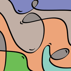 abstract art image with beautiful flowing lines following unbroken waves with deep coloring