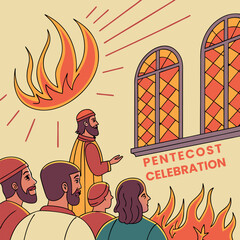 Religious Pentecost Background, Holy Spirit, Pentecost Sunday, and Pentecost Celebration.