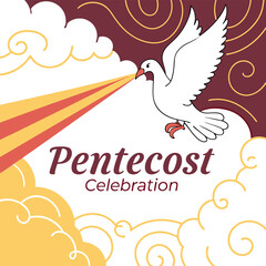 Religious Pentecost Background, Holy Spirit, Pentecost Sunday, and Pentecost Celebration.
